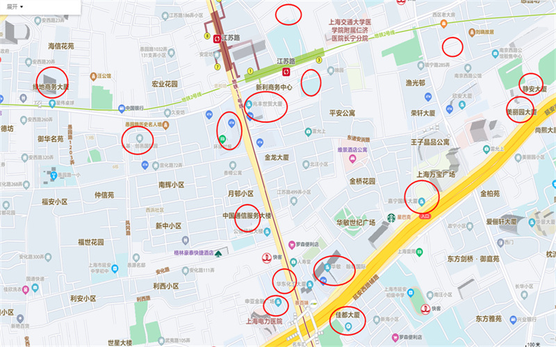 江苏路办公楼分布图